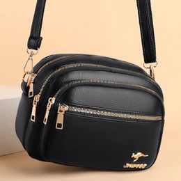 High Quality Soft Leather Purse Fashion Women Shoulder Messenger Bag Multipocket Wearresistant Luxury Ladies Handbag Sac 240508