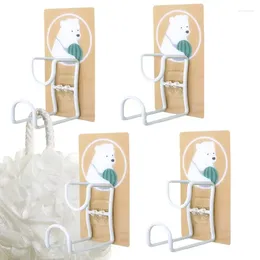 Hooks Cute Washbasin Bathroom Wall Storage Rack Heavy Duty Metal Holder For Bath Brush Towel Robe