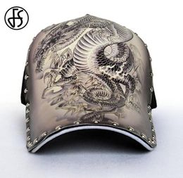 FS 3D Printing Chinese Dragon Baseball Caps For Women With Rivet Streetwear Men Caps And Hats Hip Hop Cap Snapback Bone 2019 CX2009196836