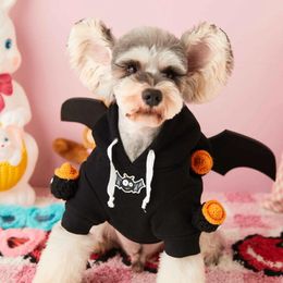 Dog Apparel Clothing Autumn And Winter Plush Funny Bat Wing Sweater Teddy Schnauzer Law Fighting Kitten