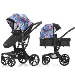 Strollers# Luxury Multi-functional Baby Stroller High landscape Can Sit Reclining Light Folding Two-way pramnewborn baby car H240514