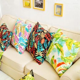 Pillow 30x45/45x45/40x60/55x55cm Colorful Leaves Printed Cotton Cover Pillowcase Sofa Chair Backrest Waist