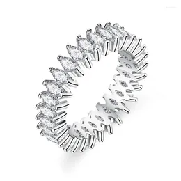 Cluster Rings KM175 Lefei Fashion Trendy Luxury Classic Diamond-set Colour D Moissanite Design 1ct Row Eye Ring Women Silver S925 Jewellery