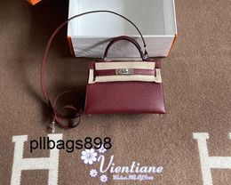 Handbag Keliys Genuine Leather 7A bag mini 2nd generation 19cm Horse Red 55 Rouge Epsom cowhide silver buckle