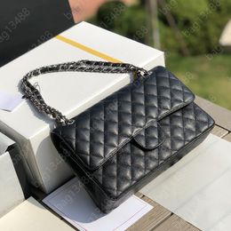 Designer Bag Crossbody Bag Shoulder Bag Mirror Quality Classic Flap Quilted Bag for Woman Medium 25cm Genuine Leather Luxury Bag Handbag Black Purse With Gold Chain