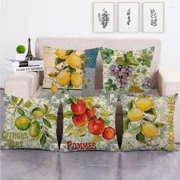 Pillow Cover 45x45cm Print Vintage Fruit Pattern Seat Sofa Case Decorative Pillows Home Decor Custom-made