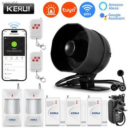 Alarm systems KERUI 120dB Sound Alarm System Alarm Tuya Intelligent WIFI Wireless Security Alarm Kit Home Burglar Sports Door Sensor Alexa WX