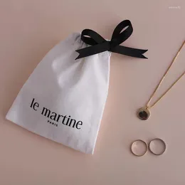 Gift Wrap 50pcs Cotton Drawstring Bags Jewellery Packaging Wedding Drawable Bag Pouch Multi Size Reusable