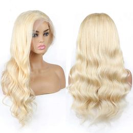#613 Blonde Seidenbasis Voller Spitze Perücke menschliches Haar 4x4 Seidenober Perücken Körperwelle Brasilianische Remy Haar transparente Spitzenperücke für Frauen