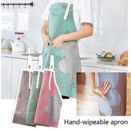 Table Mats 1PCS Wipeable Hand Apron Female Smock Pocket Waterproof Kitchen Cooking Cute Oil Overalls Adult H1W5