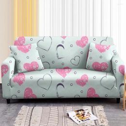 Chair Covers Elastic Sofa Cover For Living Room Heart Love Print Slipcover Stretch Combination Corner Sectional Couch 1-4 Seat