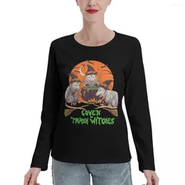 Women's Polos Coven Of Trash Witches Long Sleeve T-Shirts White T Shirts Cute Tops Woman Clothes