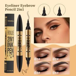 Helokiss podwójna głowica cztery zbiegły płynne ołówek brwi+eyeliner Szybki suszący wodoodporny ołówek do brwi Nowy produkt