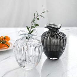 Vases Luxury Glass Vase Flower Transparent Aesthetic Hydroponic Small Design Modern Floreros Decorativos Nordic Home Decor WK50VA