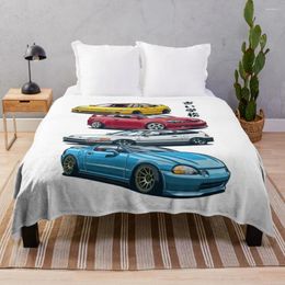 Blankets JDM Mix Civic CRX Integra Throw Blanket Bed Plaid Luxury Thicken Decorative For Sofa Thin