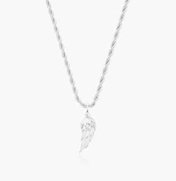 Bt Gift Courage Mens Stainls Steel Pendant 14K Gold Plated Angel Feather Wing Necklace6977262