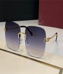 New fashion rimless design sunglasses 0246 metal frame square lens low profile simple UV400 protective glasses eyeglass lens and f8776651