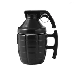 Mugs Black White Personalized Creative Grenade Mug Quirky Coffee Shaped Ceramic With Lid Gift For Friends Cafeteira Portatil