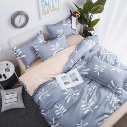 Bedding Sets Noric Style Kids Plant Striped Print 4pcs Children's Cartoon Duvet Cover Bed Sheet Pillowcase