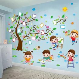 Tapestries Cartoon Children Drawing Wall Stickers DIY Creative Tree Mural Decals For Kids Rooms Baby Bedroom Home Decoration