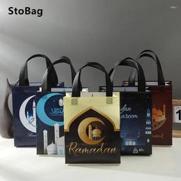 Gift Wrap StoBag Eid Ramadan Waterproof Non-woven Fabric Bags Wrapping Candy Muslim Middle Eastern Festivals Party Decor Storage Suppily
