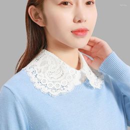 Bow Ties Linbaiway 2024 Women Detachable Collars Lapel Choker Necklace Shirt Fake Collar Blouse Tops False Female Faux Col