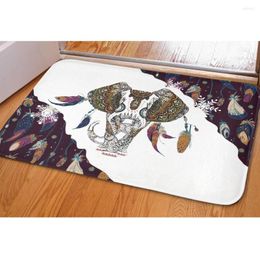 Carpets Non-slip Room Mats Tribal Style Tiger Leopard Elephant And Feathers Doormat Flannel Absorb Water Floor Bath Mat Entrance