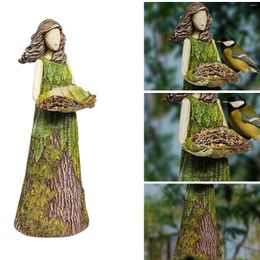 Other Bird Supplies Creative Bath Hanging Feeder Fairy Forest Girl Tray Yard Garden Decoration Outdoor Gardening Exterior