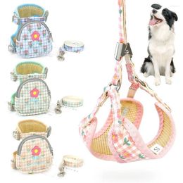 Dog Apparel Durable Harness Adjustable Bow Collar Skirt Vest Pet Breast Strap Traction Rope