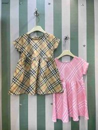Top Short sleeved baby skirt kids designer clothes Size 100-150 CM summer Princess dress Multi color stripe design girls partydress 24May