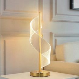 Table Lamps LED Acrylic Spiral Creative Curved Desk Living Room Decoration Light Bedroom Bedside Modern Simple Reading Lamp