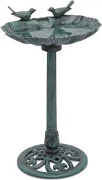 Garden Decorations 29-Inch Bird Bath Outdoor Pedestal Birdbath With Solar Powered Water Fountain For Patio Backyard Deck Green