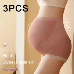 3PCS Maternity Panties High Waist Pregnant Panties Adjustable Belly Support Briefs for Pregnant Women Lace Solid Cosy Intimates 240514