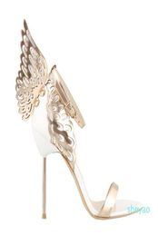 Designer Sophia Webster Evangeline Angel Wing Sandal Plus Size 42 leather Women Wedding Pink Glitter Shoes Sexy Girl Butterfly San2864795