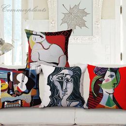 Pillow Brand Abstract Classical Picasso Portrait Painting Pillows Case Linen Decorative Art Throw Sofa Couch Seat S