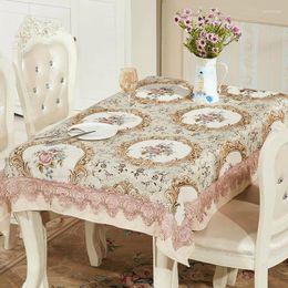 Table Cloth European Style Lace Round Rectangular American