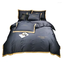 Bedding Sets Washable Warm Fashion Soft Creativity Set Luxury Solid Colour Letter Cotton Design Edredones De Cama Home Decor EC50CT