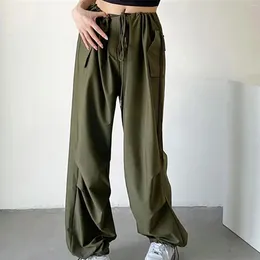 Women's Pants Y2k Streetwear Pockets Cargo Harajuku Low Rise Baggy Straight Loose Korean Fashion Trousers Aesthetic Womens