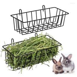 Other Bird Supplies Hay Rack 2Pcs Feeder For Cage Metal Grass Holder Small Animal Basket With Hooks