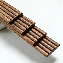 Chopsticks 10Pair Pure Manual Natural Wood Healthy Chinese Carbonization Chop Sticks Reusable Hashi Sushi