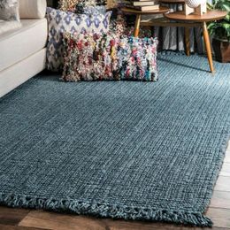 Carpets Blue Rugs And Carpet For Home Living Room Handmade Natural Jute Upholstery