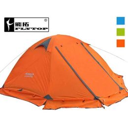 Tents and Shelters High quality double-layer 2-person 4-season Aluminium pole outdoor camping tent windproof 2 Plus skiing natural hikingQ240511