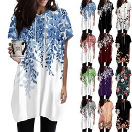 Women's T Shirts Hoodies Casual Short Sleeve Fashion Printed Tunic Tops With Pockets High Quality Slim-Type Daily Shirt Ropa Para Mujer