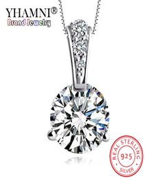 100 Real 925 Sterling Silver Zircon Small Pendant Necklace For Women Making Jewelry Gift Wedding Party Engagement LN00489191830