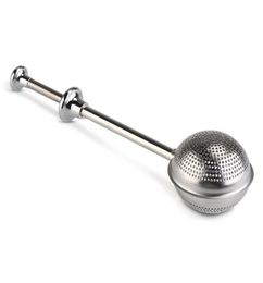 Tea Infuser Stainless Steel Teapot Tea Strainer Ball Shape Push Style Tea Infuser Mesh Philtre Reusable Metal Tool Accessories3484785