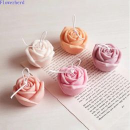 Baking Moulds Single Hole 3d Crimping Flower Bud Rose Silicone Mould Cake Decoration Scented Candle Resin Fondant Tools