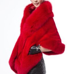 Scarves Womens Luxury Elegant Faux Mink Cashmere Winter Warm Fur Coat Shawl Cape Fashion Solid Ladies Pashmina Poncho8489862