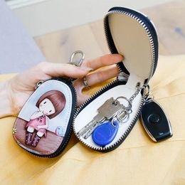 Storage Bags Lovely Zipper Key Holder Fashion Cartoon Women Bag Girl Students Leather Wallets Case For Car Chains Cover