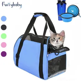 Cat Carriers Portable Pet Bag Cute Backpack Outdoor Travel Handbag Carrier Bags Soft Crossbody For Puppy Breathable Mesh Backpacks