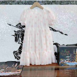 Top girl dresses Princess dress Letter printing baby Lace skirt Size 90-150 CM kids designer clothes summer child frock 24Mar